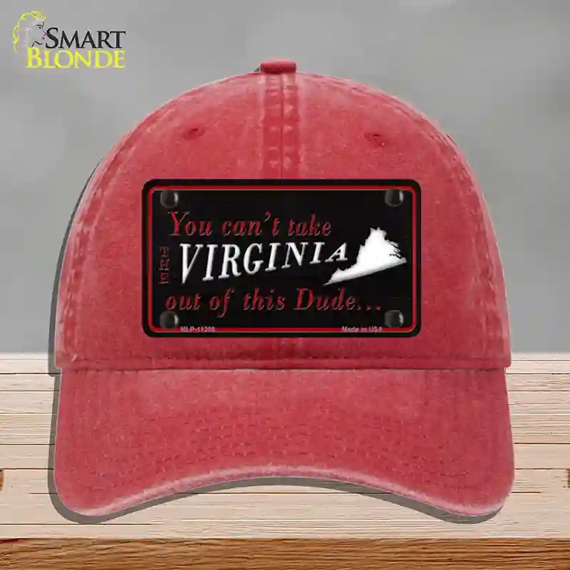 HAT13-MLP-11300 Virginia Dude Novelty License Plate Hat, Unconstructed Cotton - Red
