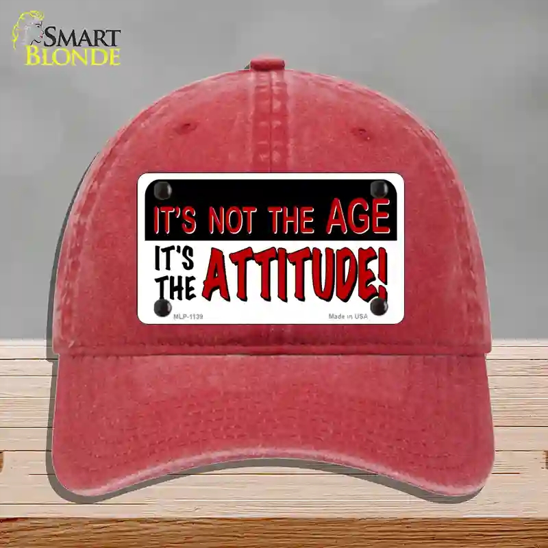 HAT13-MLP-1139 Not Age It is Attitude Novelty License Plate Hat, Unconstructed Cotton - Red