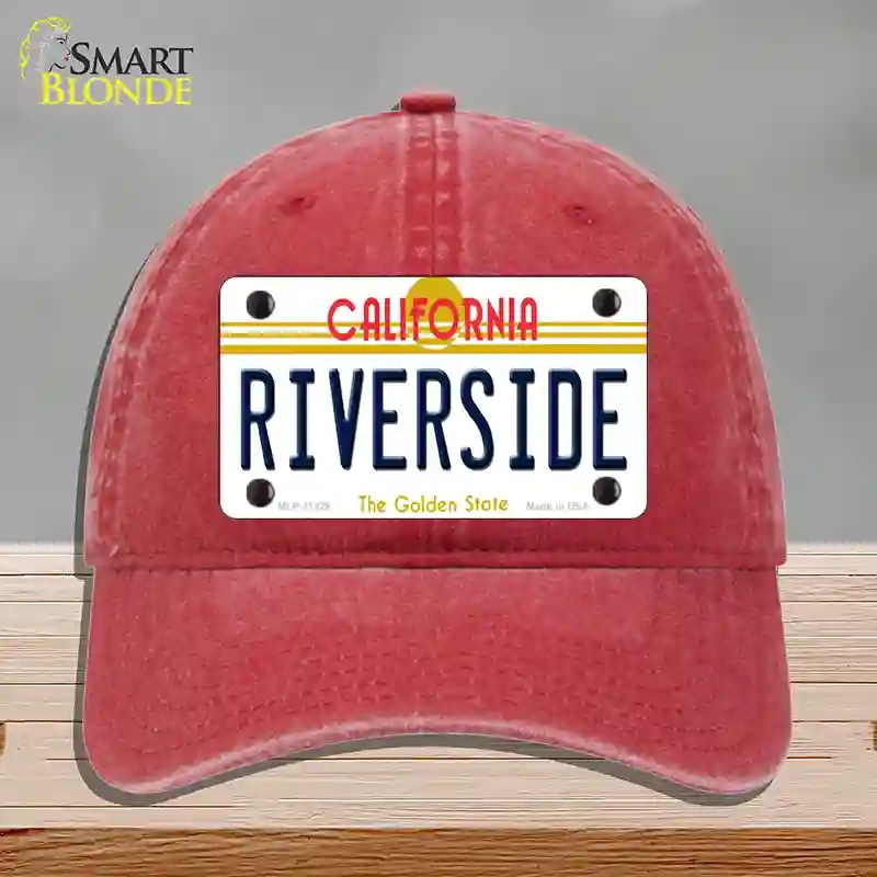 HAT13-MLP-11428 Riverside California Novelty License Plate Hat, Unconstructed Cotton - Red