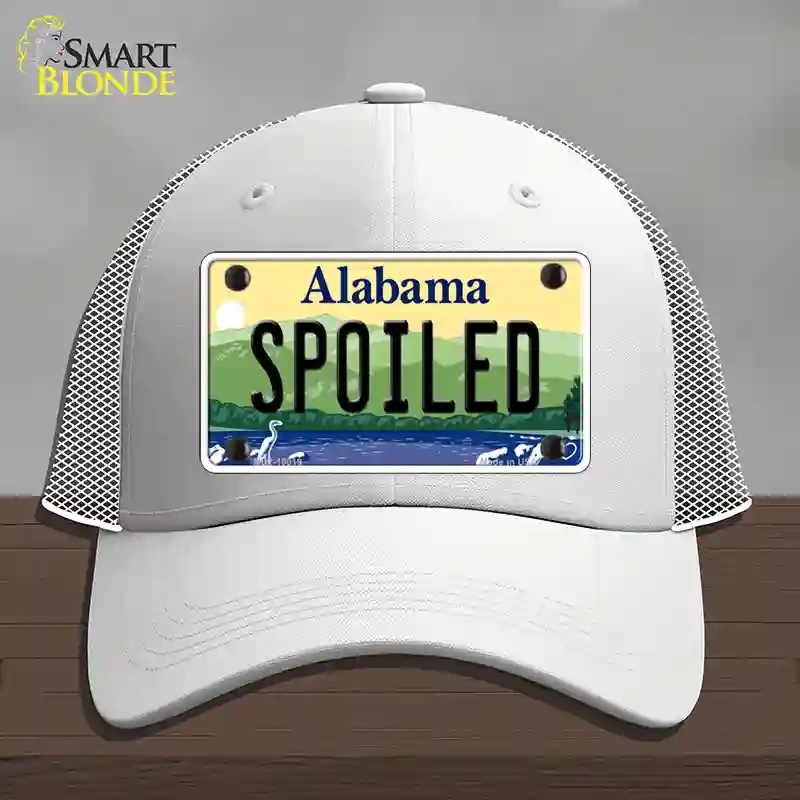 HAT19-MLP-10019 Spoiled Alabama Novelty License Plate Hat, Mesh - White