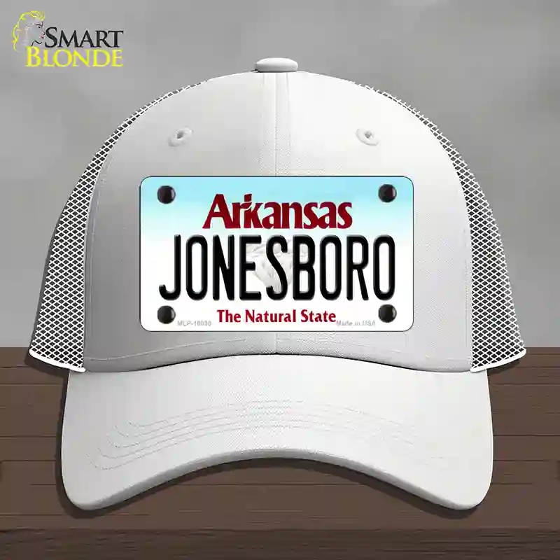 HAT19-MLP-10030 Jonesboro Arkansas Novelty License Plate Hat, Mesh - White