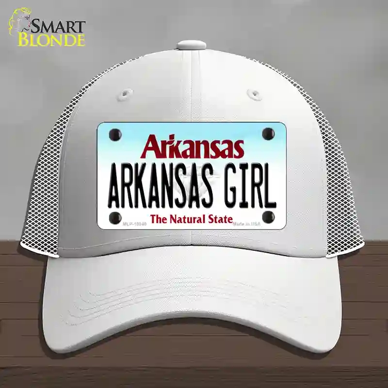HAT19-MLP-10040 Arkansas Girl Novelty License Plate Hat, Mesh - White
