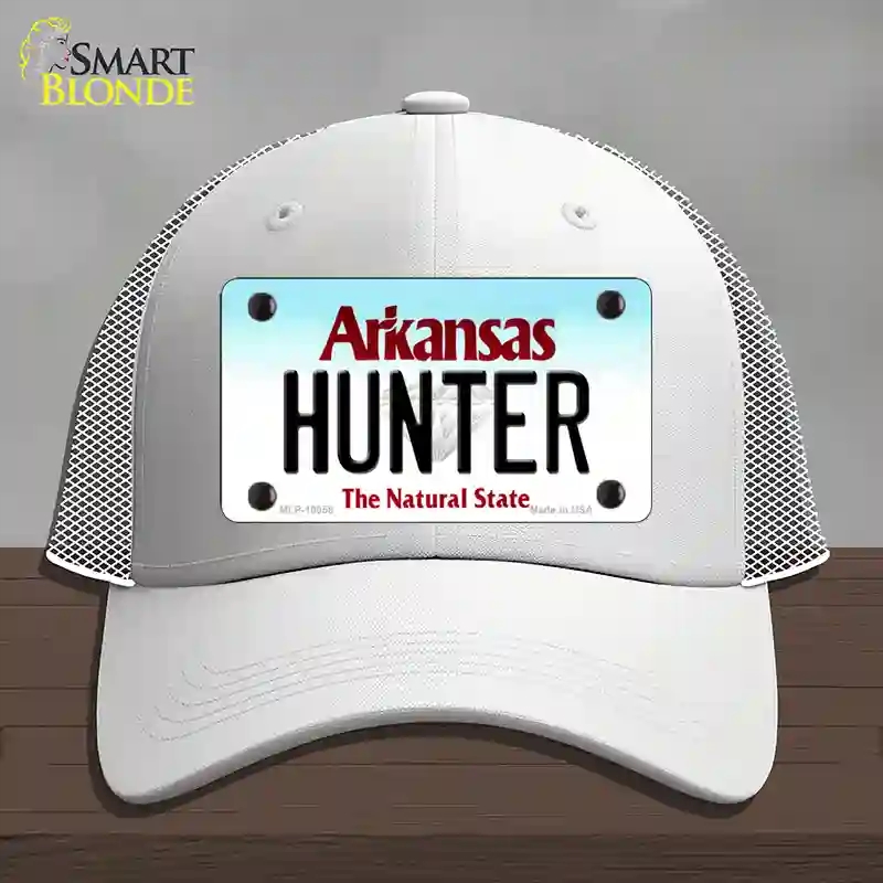 HAT19-MLP-10058 Hunter Arkansas Novelty License Plate Hat, Mesh - White