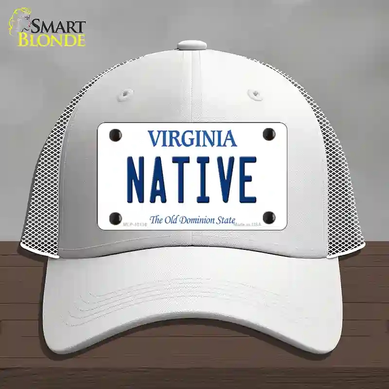HAT19-MLP-10136 Native Virginia Novelty License Plate Hat, Mesh - White