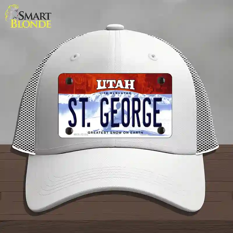 HAT19-MLP-10190 St George Utah Novelty License Plate Hat, Mesh - White