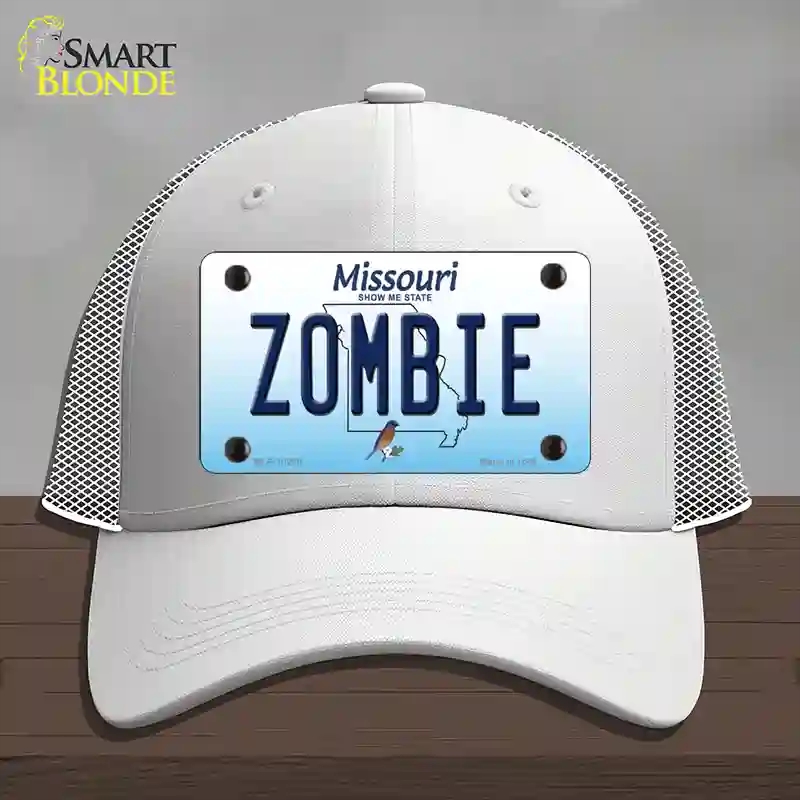HAT19-MLP-10260 Zombie Missouri Novelty License Plate Hat, Mesh - White