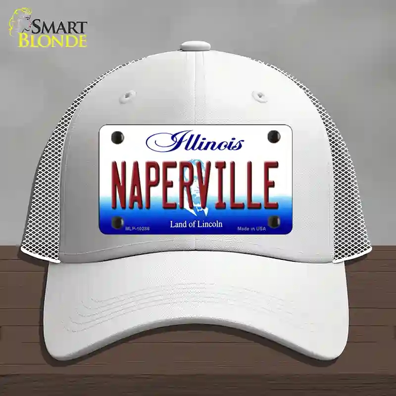 HAT19-MLP-10286 Naperville Illinois Novelty License Plate Hat, Mesh - White
