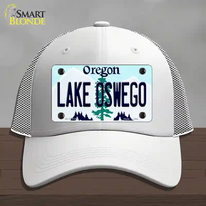 HAT19-MLP-10351 Lake Oswego Oregon Novelty License Plate Hat, Mesh - White