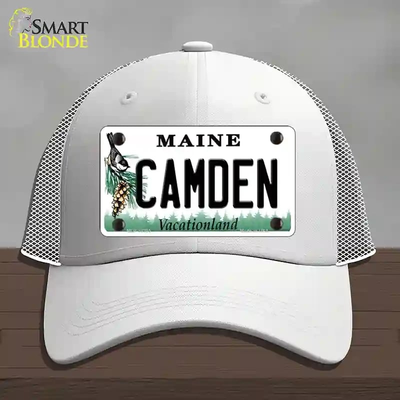 HAT19-MLP-10395 Camden Maine Novelty License Plate Hat, Mesh - White