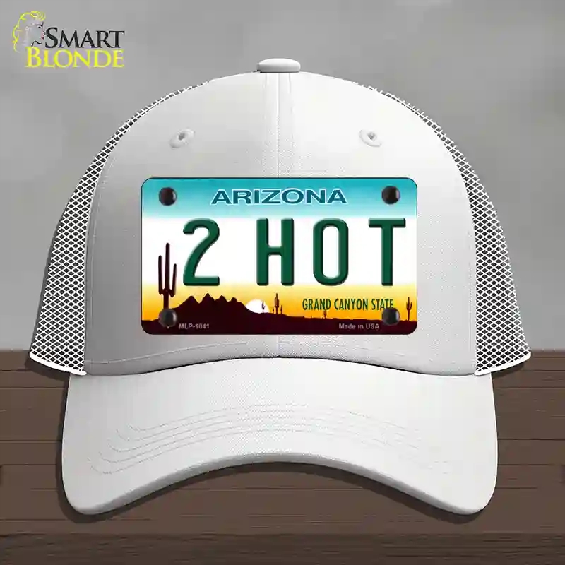 HAT19-MLP-1041 2 Hot Arizona Novelty License Plate Hat, Mesh - White