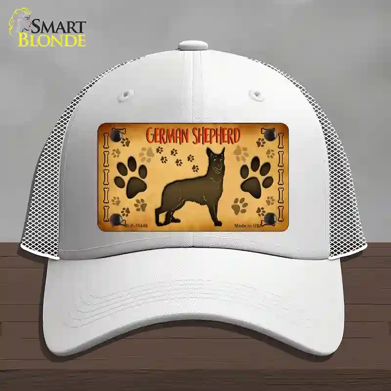 HAT19-MLP-10446 German Shepherd Novelty License Plate Hat, Mesh - White