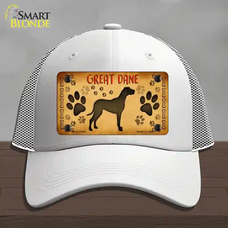 HAT19-MLP-10447 Great Dane Novelty License Plate Hat, Mesh - White