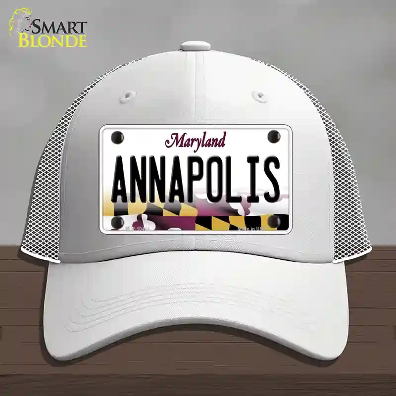 HAT19-MLP-10464 Annapolis Maryland Novelty License Plate Hat, Mesh - White