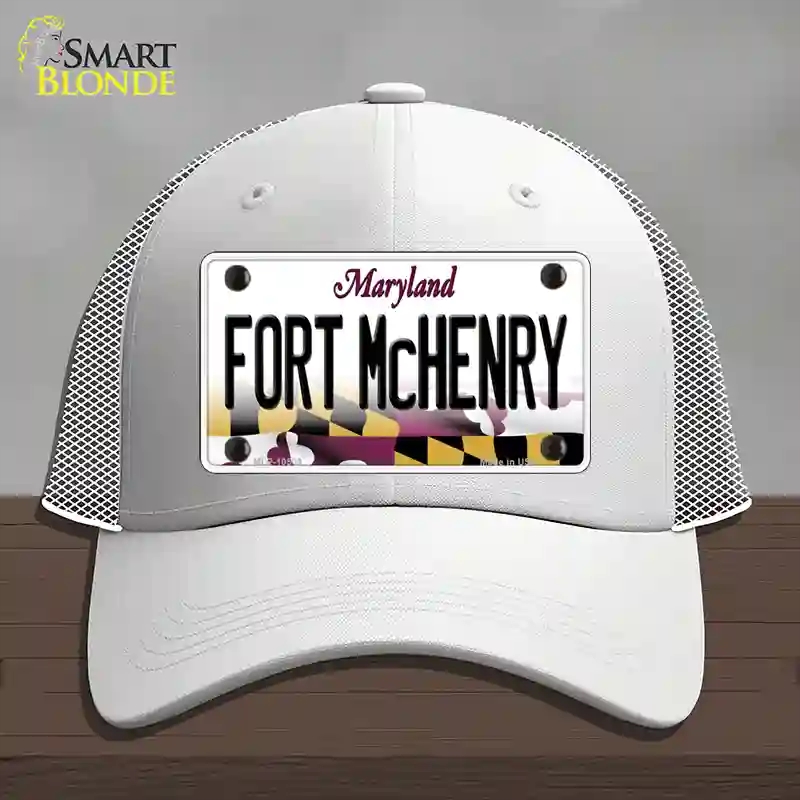 HAT19-MLP-10509 Fort McHenry Maryland Novelty License Plate Hat, Mesh - White