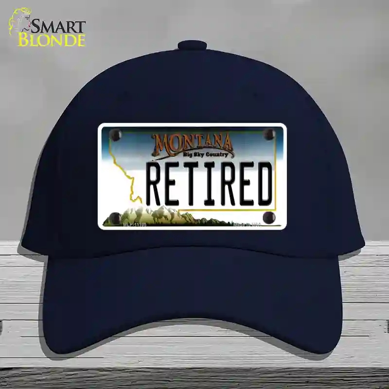 HAT20-MLP-11105 Retired Montana State Novelty License Plate Hat, Cotton - Navy