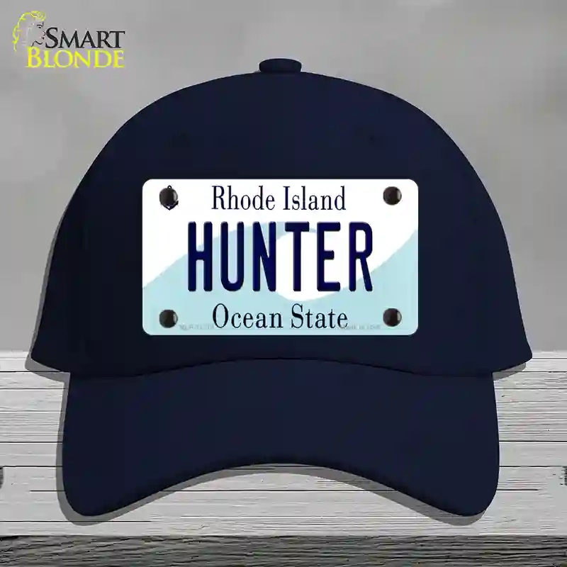 HAT20-MLP-11218 Hunter Rhode Island State Novelty License Plate Hat, Cotton - Navy