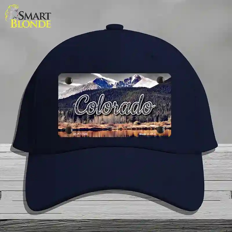 HAT20-MLP-11589 Colorado Forest & Mountains State Novelty License Plate Hat, Cotton - Navy
