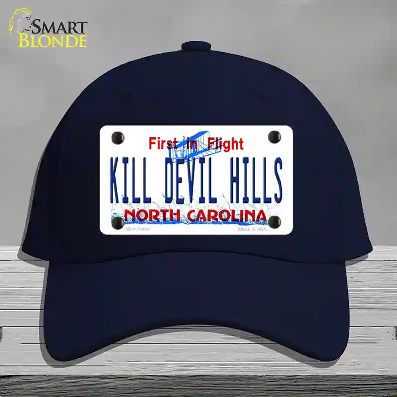 HAT20-MLP-11818 Kill Devil Hills North Carolina Novelty License Plate Hat, Cotton - Navy