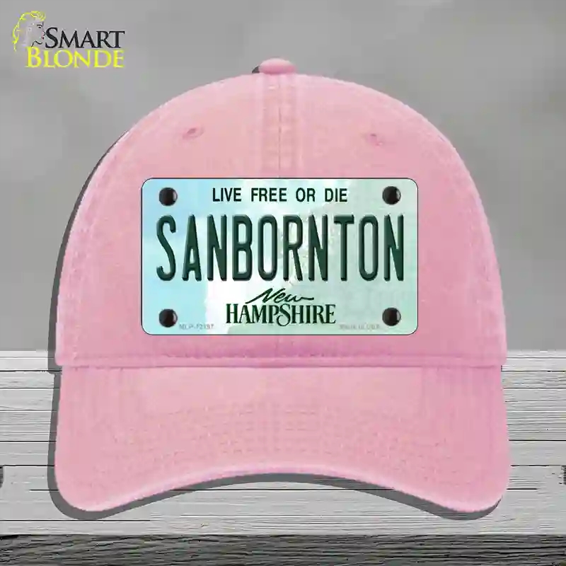HAT12-MLP-12197 Sanbornton   Hampshire Novelty License Plate Hat, Unconstructed Cotton - Pink