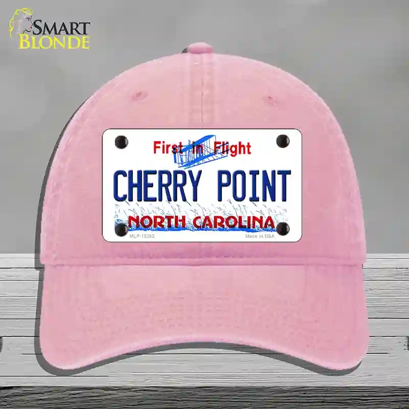 HAT12-MLP-12293 North Carolina Cherry Point Novelty License Plate Hat, Unconstructed Cotton - Pink