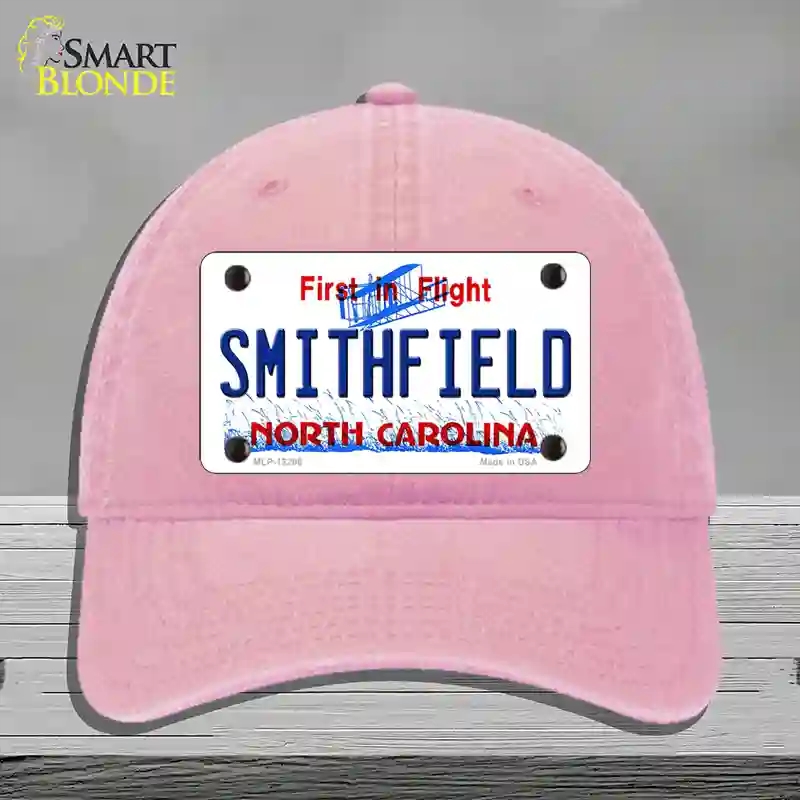 HAT12-MLP-12296 North Carolina Smithfield Novelty License Plate Hat, Unconstructed Cotton - Pink