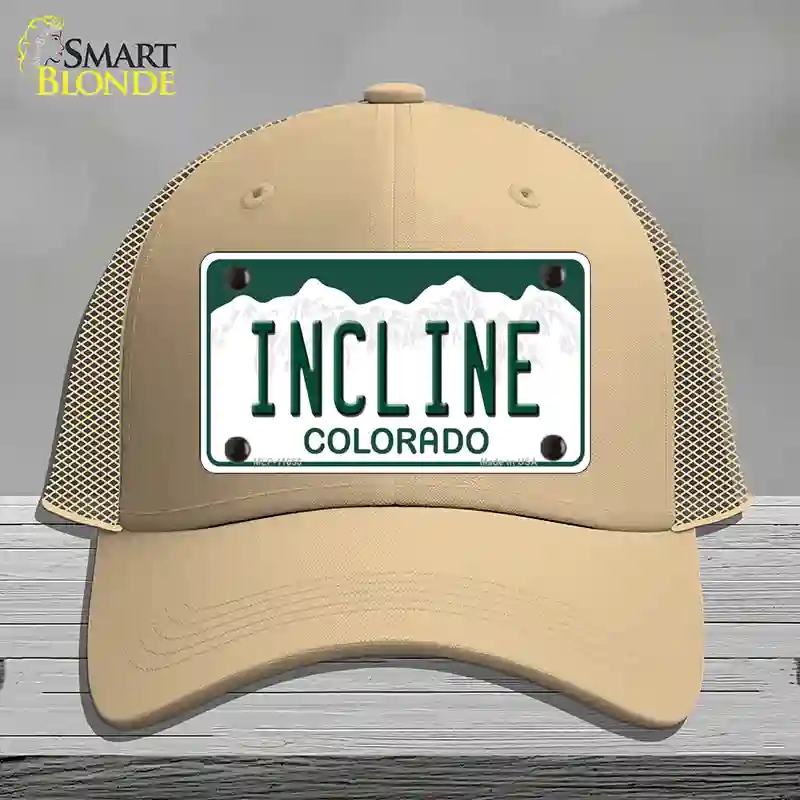 HAT15-MLP-11655 Incline Colorado Novelty License Plate Hat, Mesh - Khaki