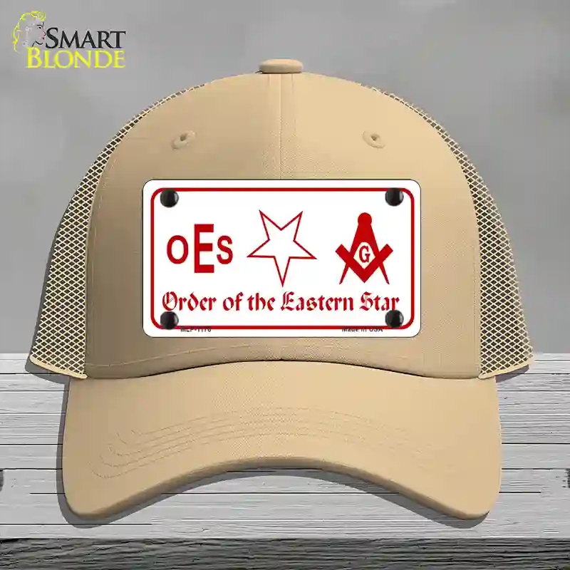 HAT15-MLP-1176 Order of the Eastern Star Novelty License Plate Hat, Mesh - Khaki