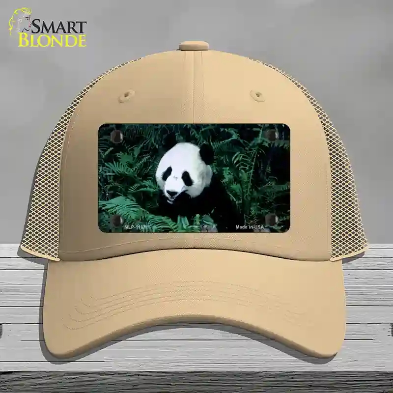 HAT15-MLP-1187 Panda Bear Novelty License Plate Hat, Mesh - Khaki