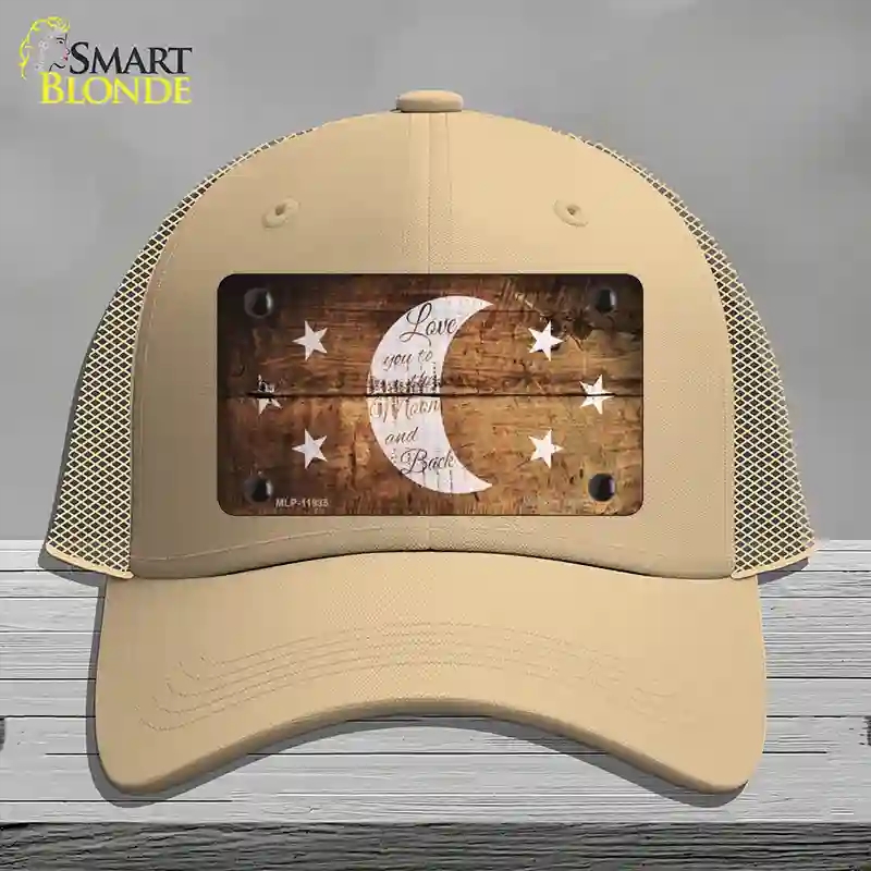 HAT15-MLP-11935 The Moon & Back Novelty License Plate Hat, Mesh - Khaki