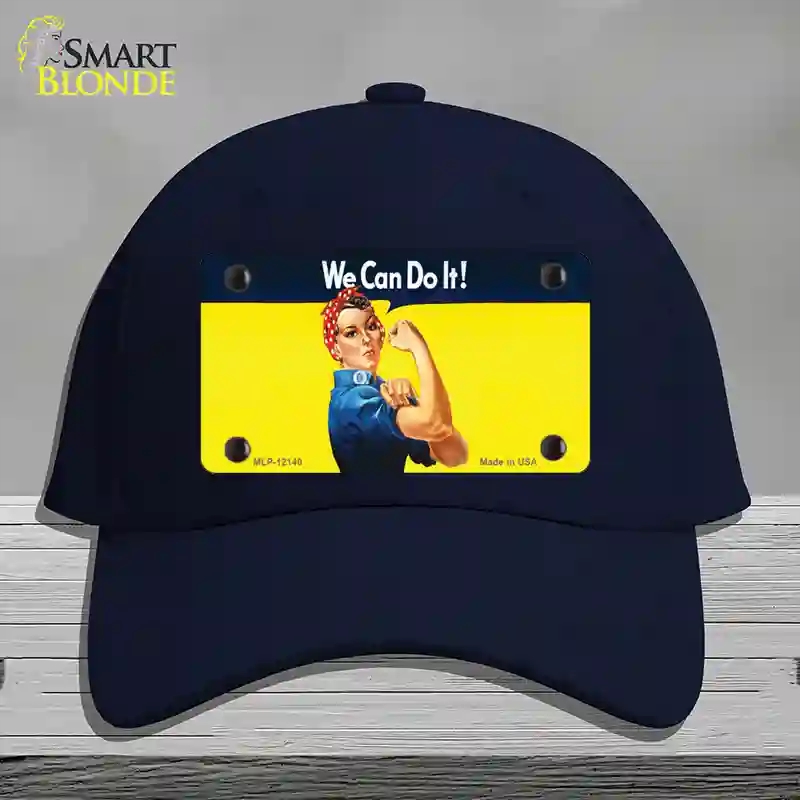 HAT20-MLP-12140 We Can Do It Novelty License Plate Hat, Cotton - Navy
