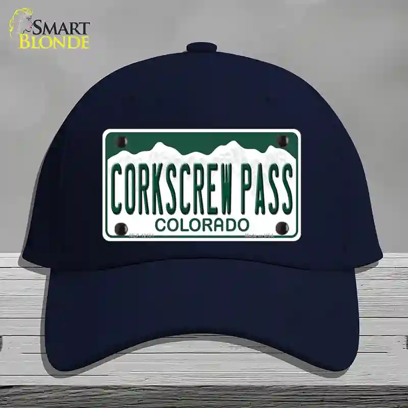HAT20-MLP-12151 Corkscrew Pass Colorado Novelty License Plate Hat, Cotton - Navy
