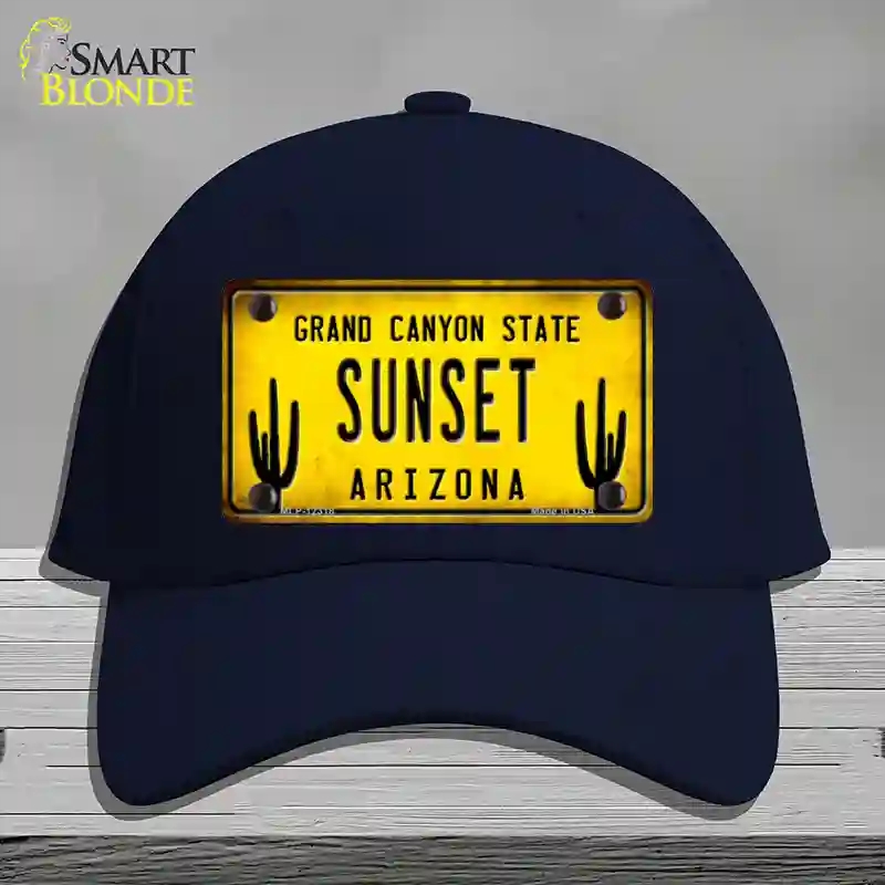 HAT20-MLP-12318 Arizona Sunset Novelty License Plate Hat, Cotton - Navy