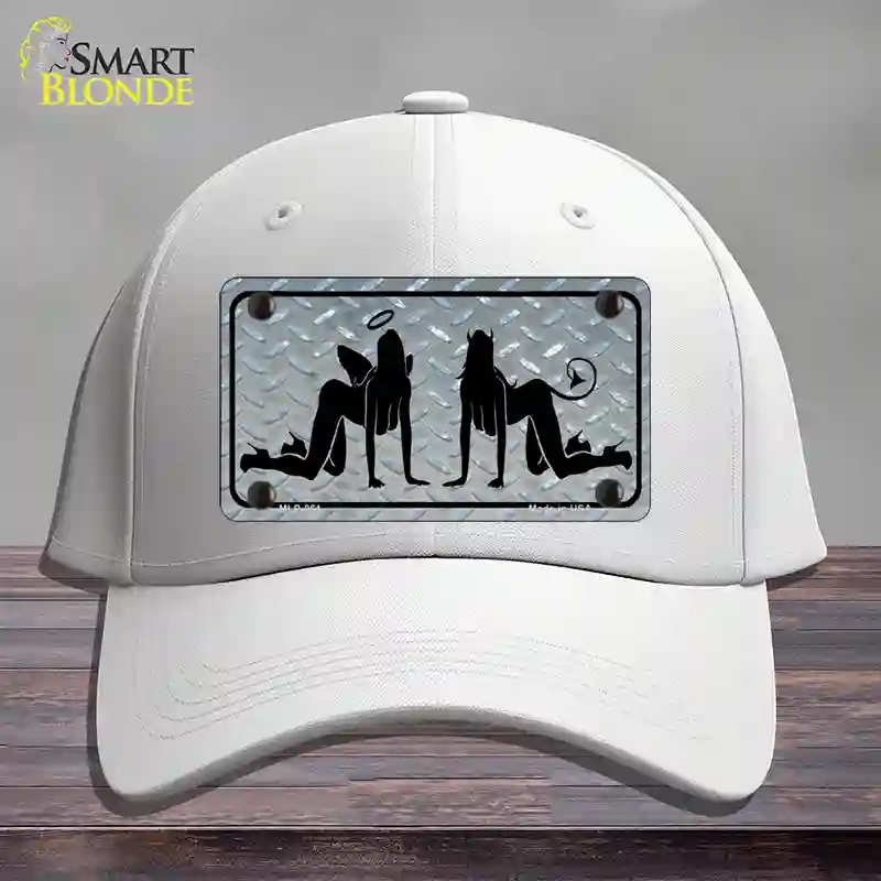 HAT21-MLP-061 Angel & Devil Novelty License Plate Hat, Cotton - White