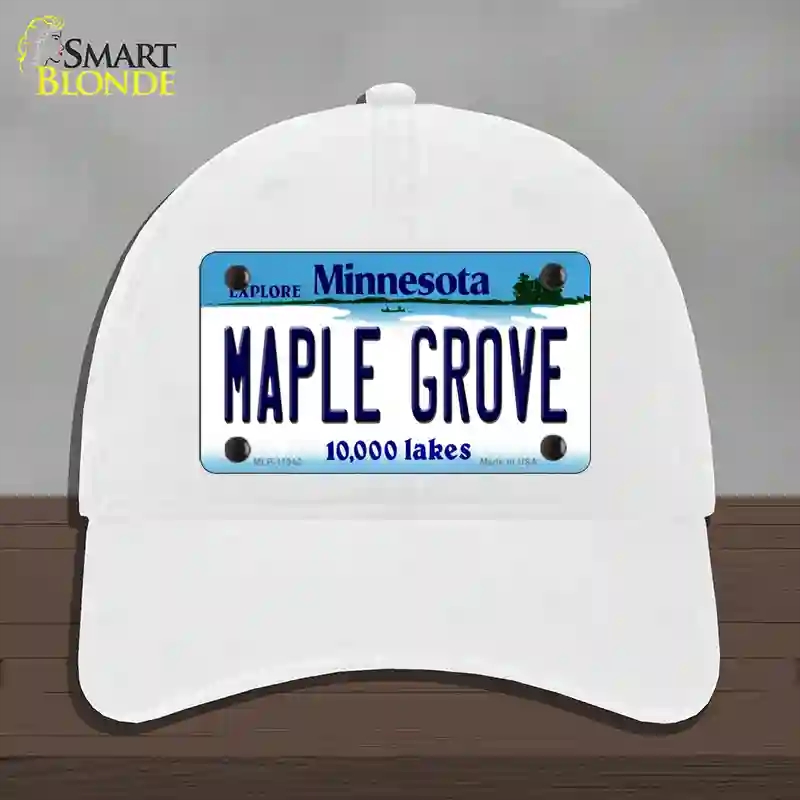 HAT14-MLP-11042 Maple Grove Minnesota State Novelty License Plate Hat, Unconstructed Cotton - White