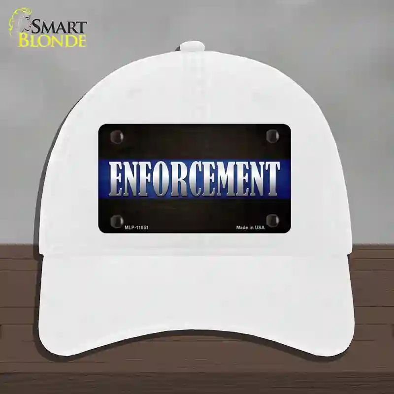 HAT14-MLP-11051 Enforcement Novelty License Plate Hat, Unconstructed Cotton - White
