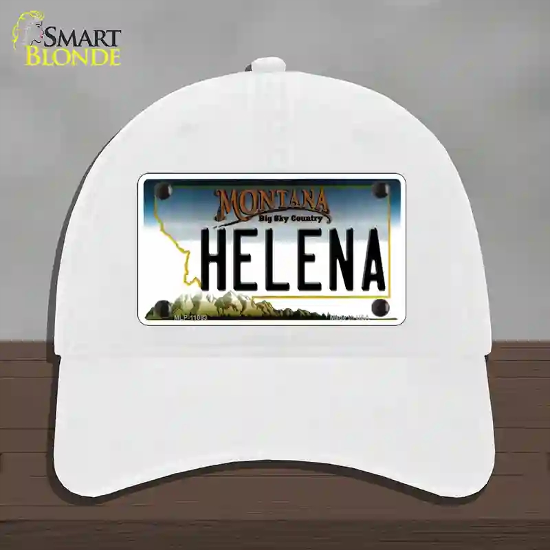 HAT14-MLP-11093 Helena Montana State Novelty License Plate Hat, Unconstructed Cotton - White
