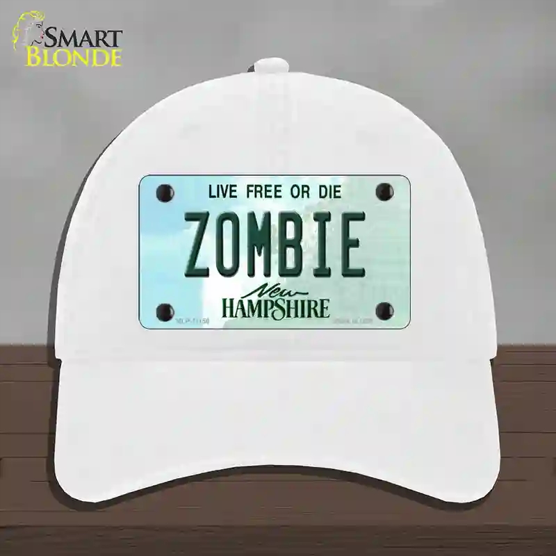HAT14-MLP-11156 Zombie   Hampshire State Novelty License Plate Hat, Unconstructed Cotton - White