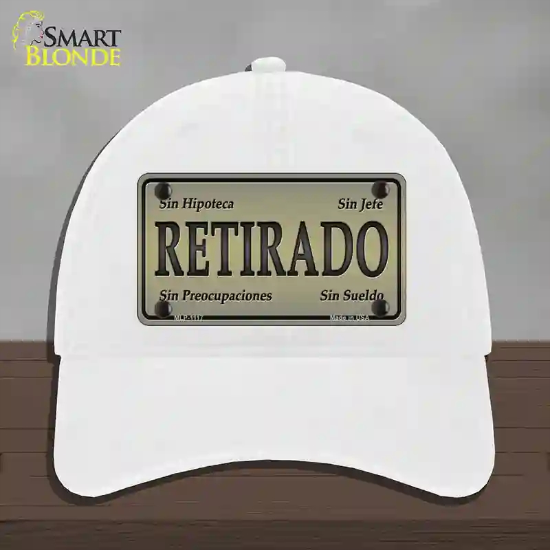 HAT14-MLP-1117 Retirado Novelty License Plate Hat, Unconstructed Cotton - White