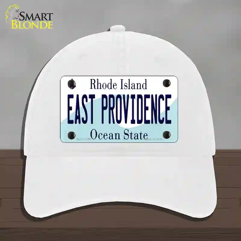 HAT14-MLP-11189 East Providence Rhode Island State Novelty License Plate Hat, Unconstructed Cotton - White
