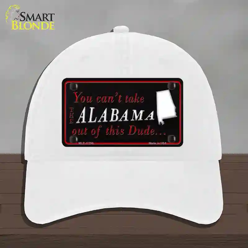 HAT14-MLP-11255 Alabama Dude Novelty License Plate Hat, Unconstructed Cotton - White