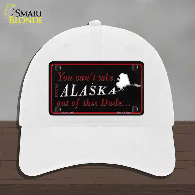 HAT14-MLP-11256 Alaska Dude Novelty License Plate Hat, Unconstructed Cotton - White