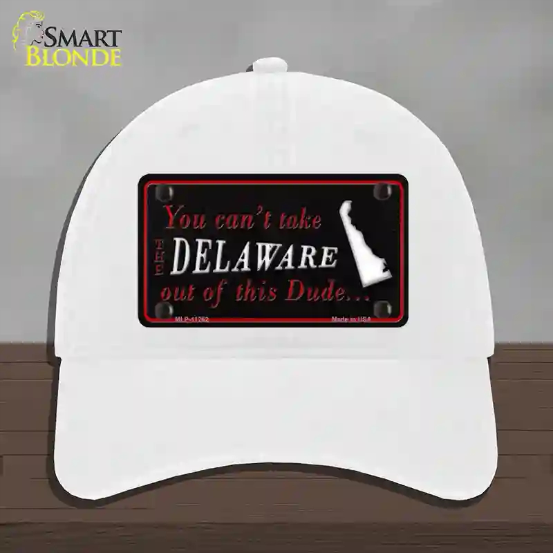 HAT14-MLP-11262 Delaware Dude Novelty License Plate Hat, Unconstructed Cotton - White