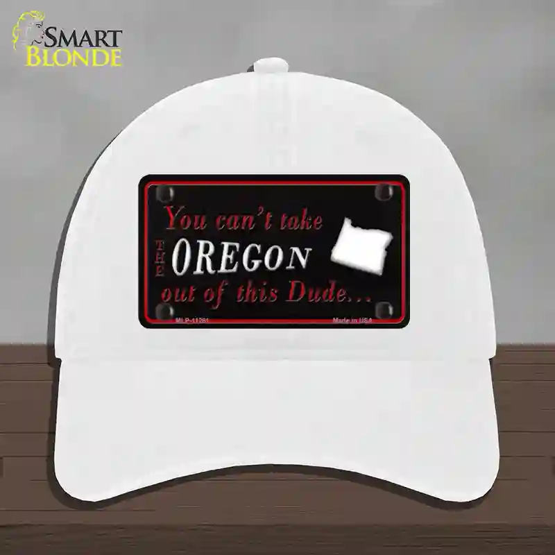 HAT14-MLP-11291 Oregon Dude Novelty License Plate Hat, Unconstructed Cotton - White