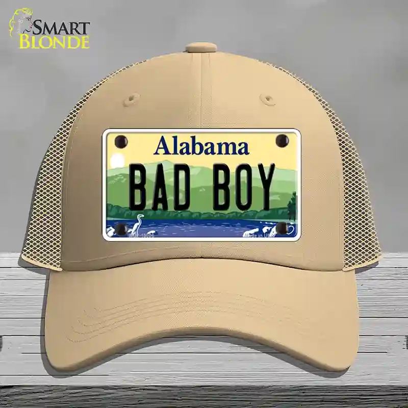 HAT15-MLP-10006 Bad Boy Alabama Novelty License Plate Hat, Mesh - Khaki