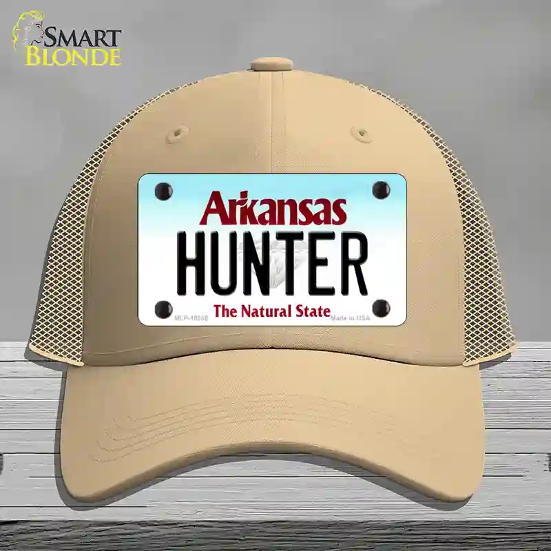 HAT15-MLP-10058 Hunter Arkansas Novelty License Plate Hat, Mesh - Khaki