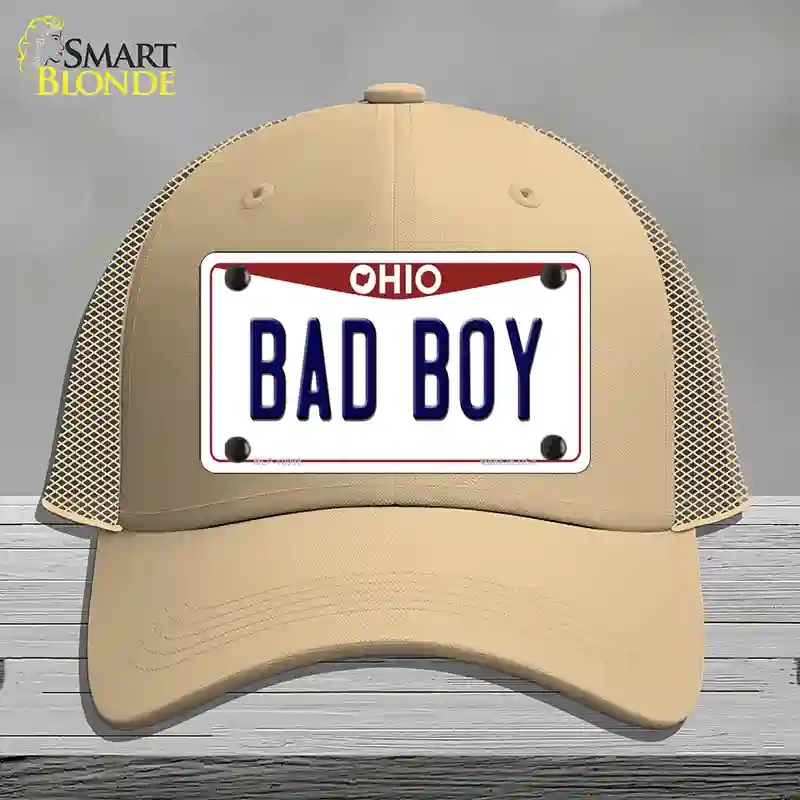 HAT15-MLP-10098 Bad Boy Ohio Novelty License Plate Hat, Mesh - Khaki