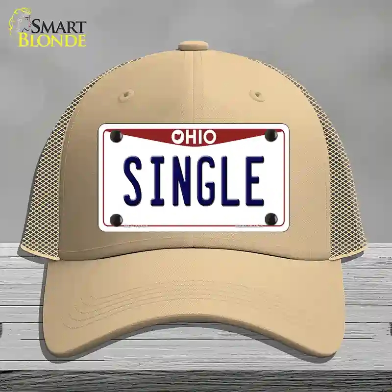 HAT15-MLP-10101 Single Ohio Novelty License Plate Hat, Mesh - Khaki