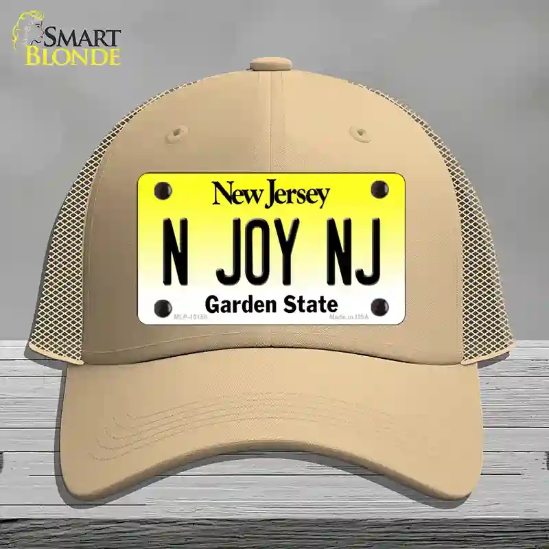 HAT15-MLP-10158 N Joy NJ   Jersey Novelty License Plate Hat, Mesh - Khaki