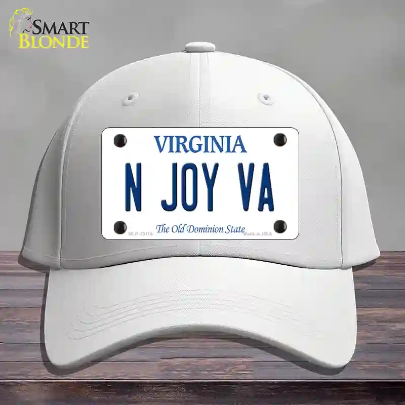 HAT21-MLP-10115 N Joy VA Virginia Novelty License Plate Hat, Cotton - White