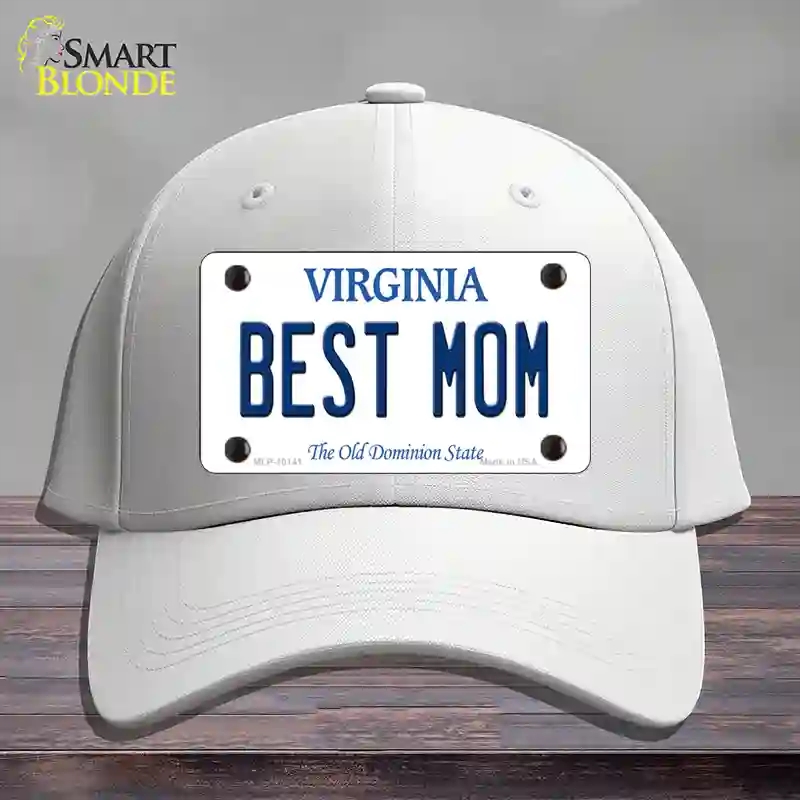 HAT21-MLP-10141 Best Mom Virginia Novelty License Plate Hat, Cotton - White
